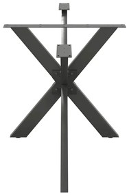 Pé de mesa de jantar em formato de aranha, antracite, 150x78x(72-73) c