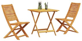 Conjunto de Móveis para Exterior Manual 3 pcs 70 x 70 x 75 cm