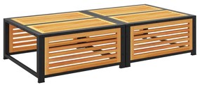 Mesa de jardim com banco madeira de acácia maciça