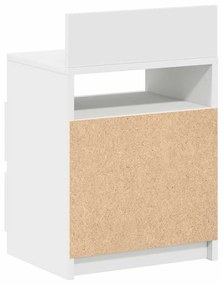 Mesa de cabeceira com 2 gavetas 40x33x60 cm branco