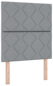 Cama Box Spring com Colchão Cinza Claro 80x200 cm Tecido
