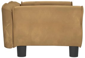 Cama para cães 70x45x30 cm veludo castanho