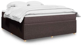Cama com molas/colchão 180x200 cm tecido castanho-escuro