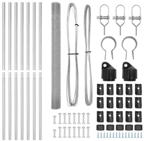 Conjunto de Postes de Cerca Conjunto de 2 Aço Galvanizado