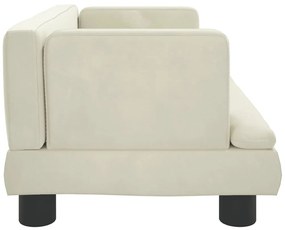 Sofá infantil 60x40x30 cm veludo cor creme