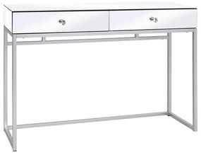 vidaXL Mesa consola espelhada em aço e vidro 107x33x77 cm