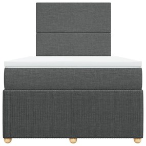 Cama boxspring com colchão 120x190 cm tecido cinzento-escuro