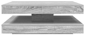 Mesa de centro rotativa a 360 graus 90x90x34,5 cm sonoma cinza