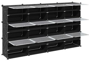 Organizador de arrumação com 12 cubos e portas PP preto
