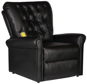 vidaXL Cadeira de massagens couro artificial preto