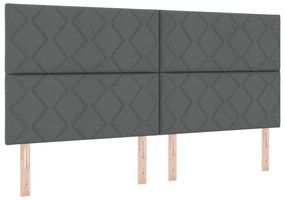 Cama vidaXL Cinza Escuro 200x200 cm Tecido