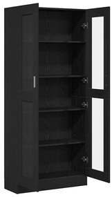 Armários de livros vidaXL 2 unidades Carvalho Preto 82,5x30,5x185 cm M