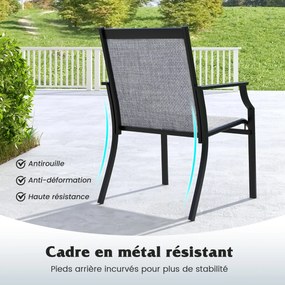 Conjunto de 2 cadeiras de pátio com tecido respirável para todas as condições climáticas - Azul