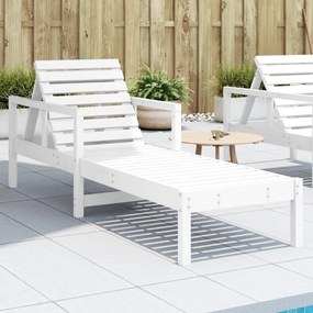 vidaXL Espreguiçadeira 199,5x62x55 cm madeira de pinho maciça branco