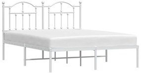 Estrutura de cama com cabeceira 135x190 cm metal branco