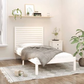 vidaXL Estrutura de cama 90x200 cm madeira maciça branco