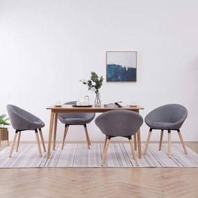 vidaXL Cadeiras de jantar 4 pcs tecido cinzento-claro