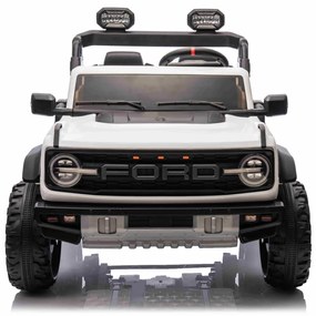 Carro elétrico para crianças 24V 2 lugares Ford Bronco XXL com tração traseira, licenciado Rodas Plástico Branco