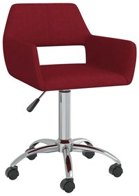 vidaXL Cadeira de jantar giratória tecido vermelho tinto
