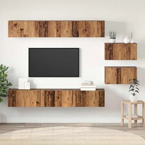 vidaXL Conjunto de móvel de TV 8 pcs Madeira antiga 60 x 30 x 30.5 cm
