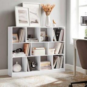 Estante livros com 11 compartimentos 30 x 126 x 100 cm branca