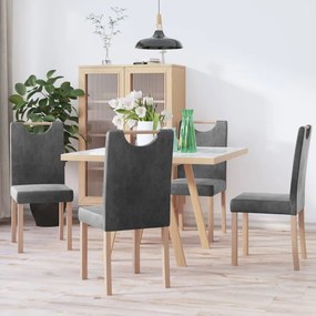 vidaXL Cadeiras de jantar 4 pcs camurça artificial cinzento