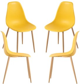 Pack 4 Cadeiras Mykle - Amarelo