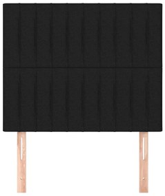 Cabeceira de cama 2 pcs tecido 90x5x78/88 cm preto