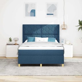 Cama box com colchão azul 140 x 190 cm