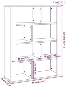 Aparador 80x30x106 cm derivados de madeira cinzento sonoma