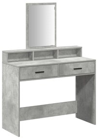 Mesa de maquilhagem vidaXL com gavetas Cinzento Concreto 100x41x140 cm