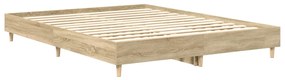 Estrutura cama sem colchão 150x200 cm carvalho sonoma