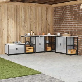 vidaXL Armário de Armazenamento para Cozinha Prata 60 x 50 x 92 cm