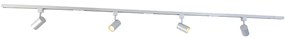 Sistema de trilho moderno prateado 4 luzes monofásicas - Yade