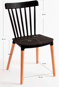 Pack 6 Cadeiras Leka - Preto