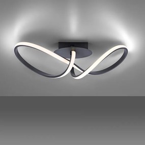 Luminária de teto preto 61 cm 3 níveis regulável incl. LED - Viola Due Design