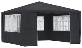 Tenda festas com paredes laterais 4x4m 90g/m² antracite