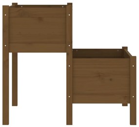Vaso/floreira 84,5x84x75 cm pinho maciço castanho-mel