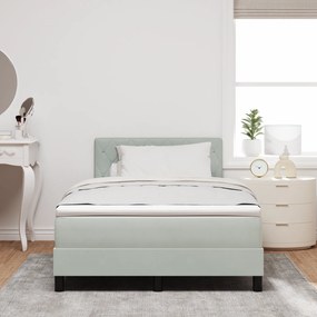 Cama Box Spring com Colchão vidaXL Cinza Claro 120x200 cm Veludo