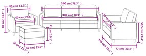 4 pcs conjunto de sofás c/ almofadões couro artificial cinzento