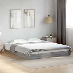 Estrutura de cama sem colchão 160x200 cm sonoma cinzento