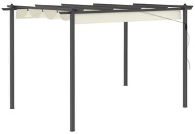 Outsunny Pérgolas de Alumínio 4x3m Jardim Família Retrátil Tecido de Poliéster 8 Orifícios de Drenagem Pátio, Terraço Exterior | Aosom Portugal