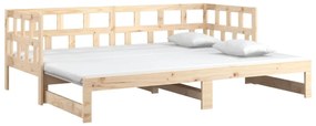 Sofá-cama de puxar 2x(90x200) cm pinho maciço