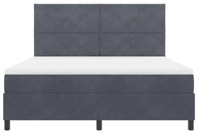 Cama Box Spring vidaXL com Colchão e LED Cinza Escuro 180x200 cm Velud