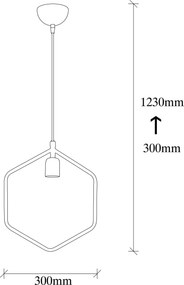 Candeeiro de Teto Geonni – Preto – 30 x 6 cm