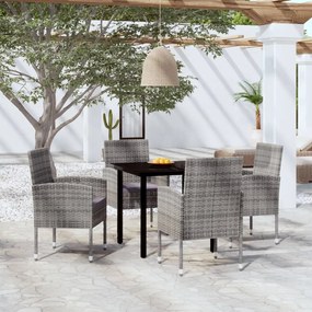 vidaXL 5 pcs conjunto de jantar para jardim antracite