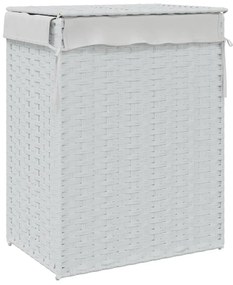 Cesto para roupa suja com tampa 46x33x60 cm vime PE branco