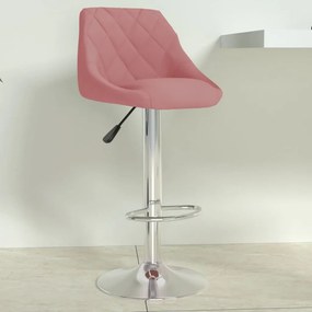 vidaXL Banco de bar veludo rosa