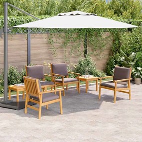 Conjunto de Jantar de Jardim com 6 Peças e Almofadas em Madeira de Acácia