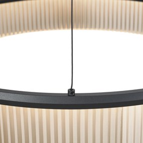 Candeeiro suspenso moderno preto 78cm incl. LED regulável em 3 níveis - Anello Chandelier Moderno